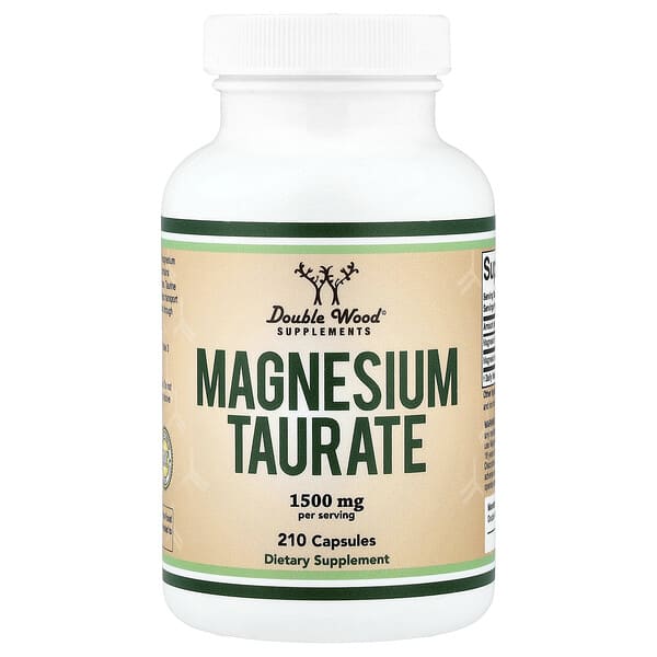 Double Wood Supplements, Magnesium Taurate, 210 Capsules (500 mg per Capsule) — product photo 1