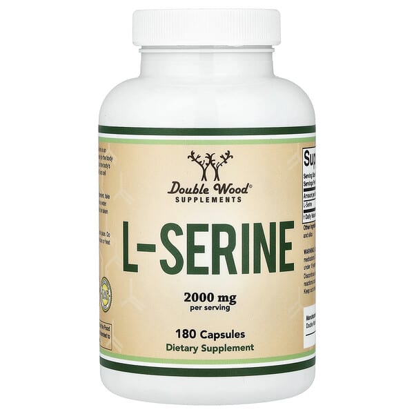 Double Wood Supplements, L-Serine, 180 Capsules (500 mg per Capsule) — product photo 1