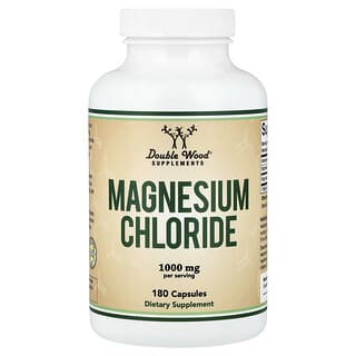 Double Wood Supplements, Magnesium Chloride, 180 Capsules  (500 mg per Capsule)