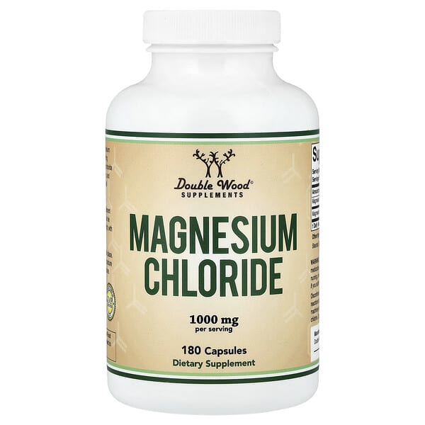 Double Wood Supplements, Magnesium Chloride, 180 Capsules (500 mg per Capsule) — product photo 1