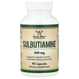 Double Wood Supplements, Sulbutiamine, 200 mg, 90 Capsules