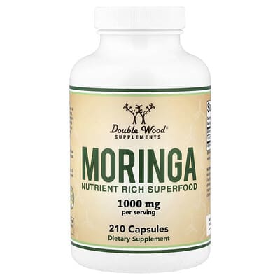 Double Wood Supplements, Moringa Capsules, 210 Capsules (500 mg Each)