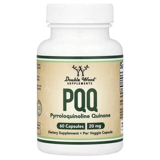 Double Wood Supplements, PQQ, 20 mg, 60 Cápsulas