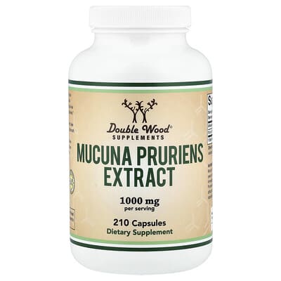 Double Wood Supplements, Mucuna Pruriens Extract, 210 Capsules (500 mg per Capsule)