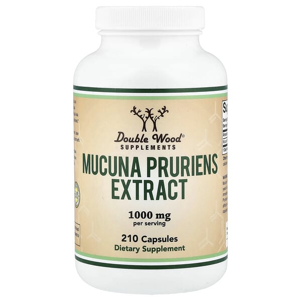 Double Wood Supplements, Mucuna Pruriens Extract, 210 Capsules (500 mg per Capsule) — product photo 1