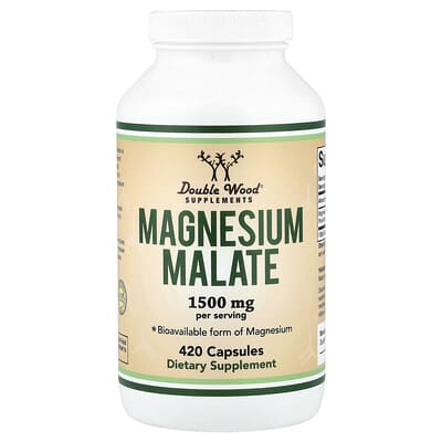Double Wood Supplements, Magnesium Malate, 420 Capsules (500 mg per Capsule)
