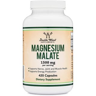 Double Wood Supplements, Malato de magnesio, 1500 mg, 420 cápsulas