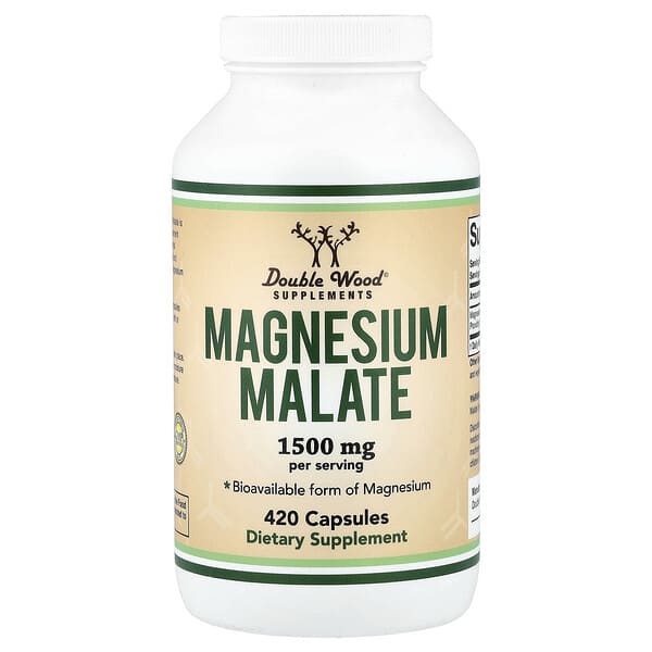 Double Wood Supplements, Magnesium Malate, 420 Capsules (500 mg per Capsule) — product photo 1