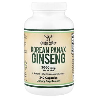 Double Wood Supplements, Korejski Panax Ginseng, 240 kapsula (500 mg po kapsuli)