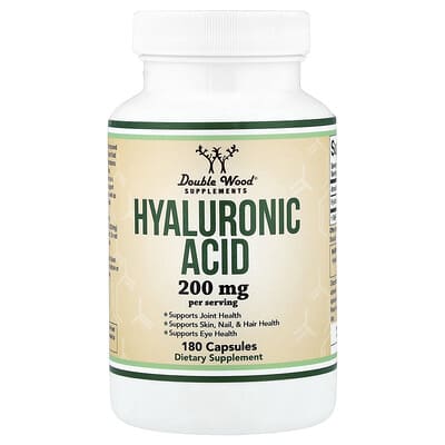 Double Wood Supplements, Hyaluronic Acid, 180 Capsules (100 mg per Capsule)