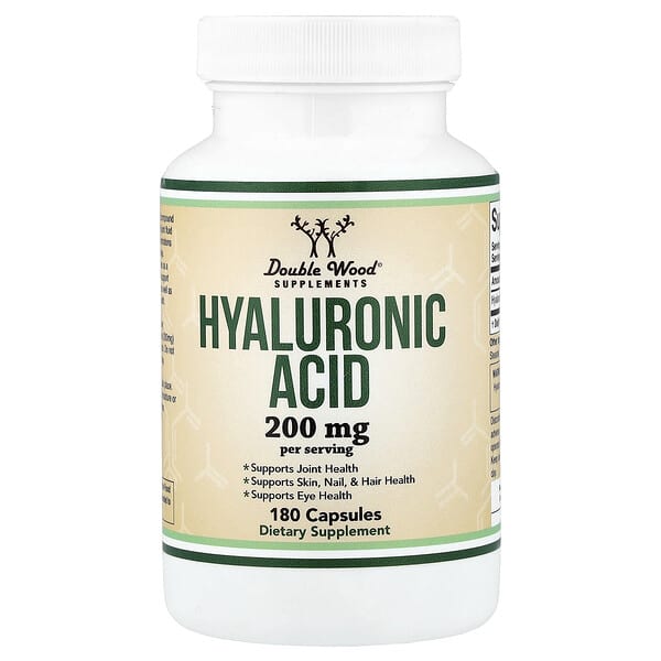 Double Wood Supplements, Hyaluronic Acid, 180 Capsules (100 mg per Capsule) — product photo 1