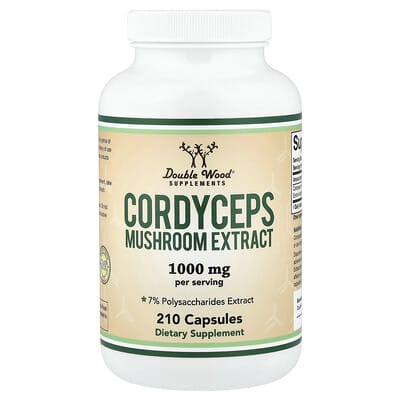 Double Wood Supplements, Cordyceps Mushroom Extract, 210 Capsules (500 mg per Capsule)