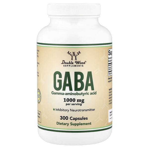 Double Wood Supplements, GABA, 300 Capsules (500 mg per Capsule) — product photo 1