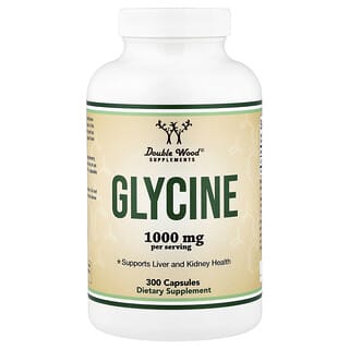 Double Wood Supplements, Glicin, 300 kapsula (500 mg po kapsuli)