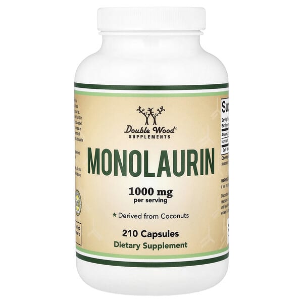 Double Wood Supplements, Monolaurin, 210 Capsules (500 mg per Capsule) — product photo 1