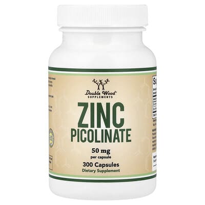 Double Wood Supplements, Zinc Picolinate, 50 mg, 300 Capsules