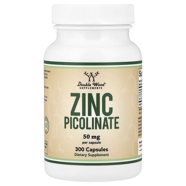 Double Wood Supplements, Zinc Picolinate, 50 mg, 300 Capsules — product photo 1