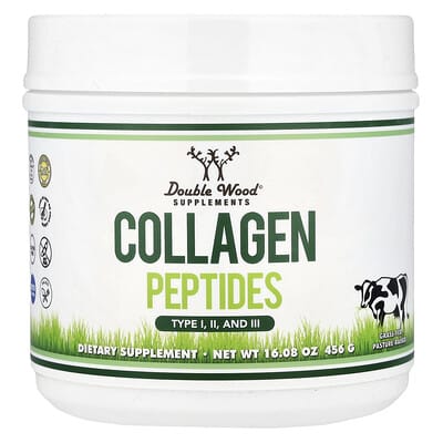 Double Wood Supplements, Collagen Peptides, Type I, II, and III, 16.08 oz (456 g)