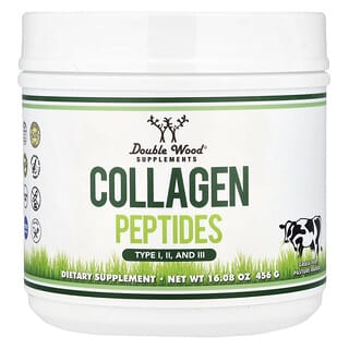 Double Wood Supplements‏, بيبتيدات الكولاجين ، النوع الأول والثاني والثالث ، 16.08 أونصة (456 جم)