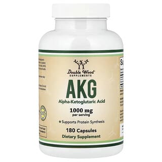 Double Wood Supplements, AKG, 180 Capsules (500 mg per Capsule)