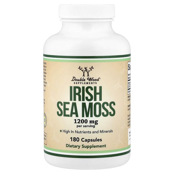 Double Wood Supplements, Irish Sea Moss, 180 Capsules (600 mg per Capsule) — product photo 1