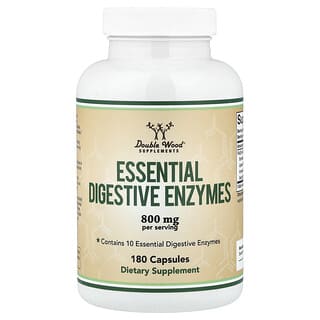 Double Wood Supplements, Essentials, пищеварительные ферменты, 180 капсул