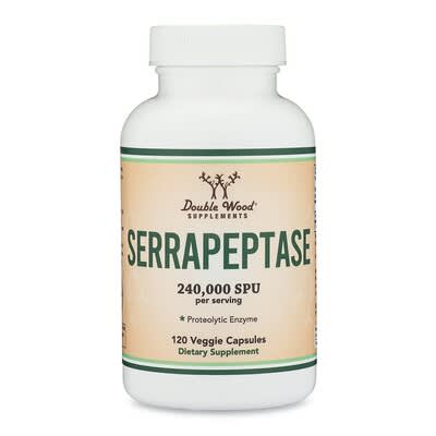 Double Wood Supplements, Serrapeptase, 120 Capsules (120,000 SPU per Capsule)