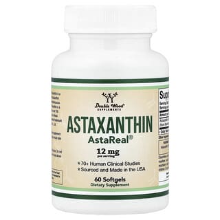 Double Wood Supplements, Astaxanthin AstaReal®, 12 mg, 60 Softgels