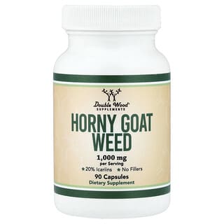 Double Wood Supplements, Horny Goat Weed, Horny Goat Weed, 90 Kapseln (500 mg pro Kapsel)