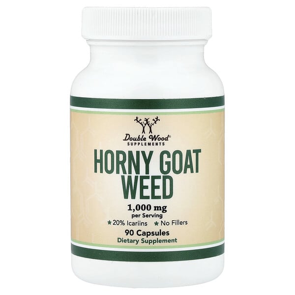 Double Wood Supplements‏, عشبة العنزة ، 90 كبسولة (500 ملجم لكل كبسولة)
