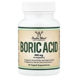 Double Wood Supplements, Acido borico, 60 supposte vaginali