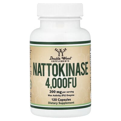 Double Wood Supplements, Nattokinase, 120 Capsules (100 mg (2,000 FU) per Capsule)