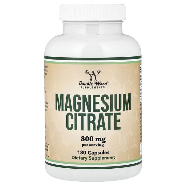 Double Wood Supplements, Magnesium Citrate, 180 Capsules (400 mg per Capsule) — product photo 1