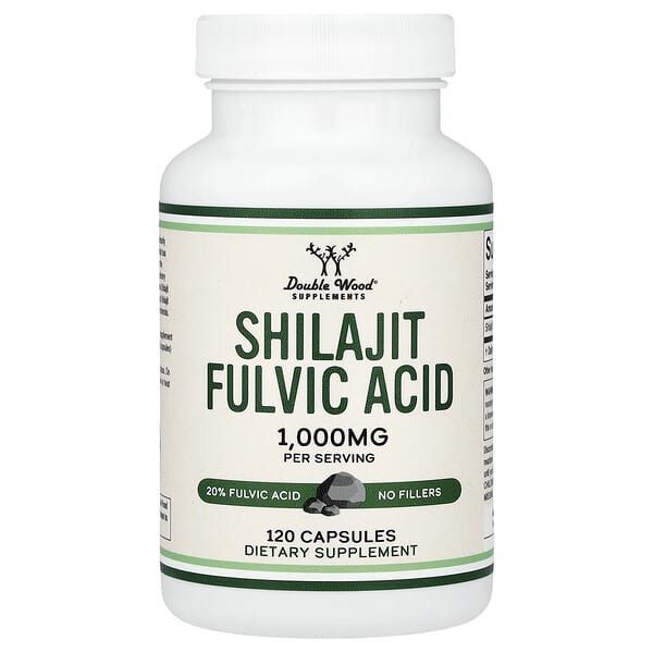 Double Wood Supplements, Shilajit Fulvic Acid, 120 Capsules (500 mg per Capsule) — product photo 1