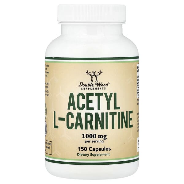 Double Wood Supplements, Acetyl L-Carnitine, 150 Capsules (500 mg per Capsule) — product photo 1