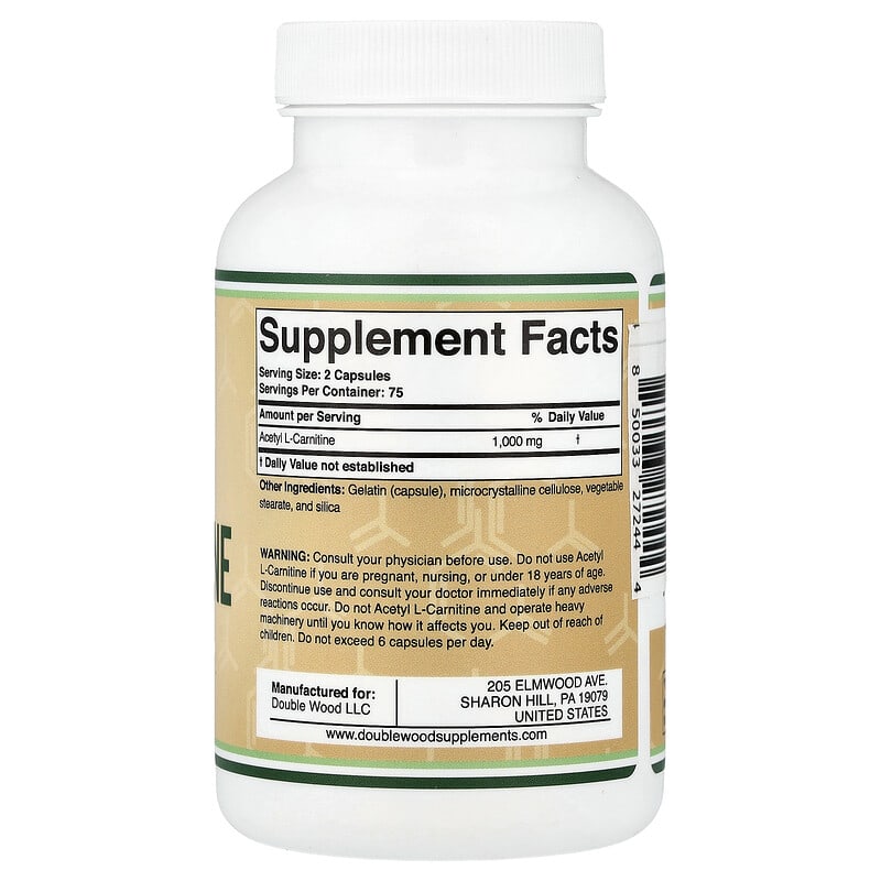 Acetyl L-Carnitine, 150 Capsules (500 mg per Capsule)
