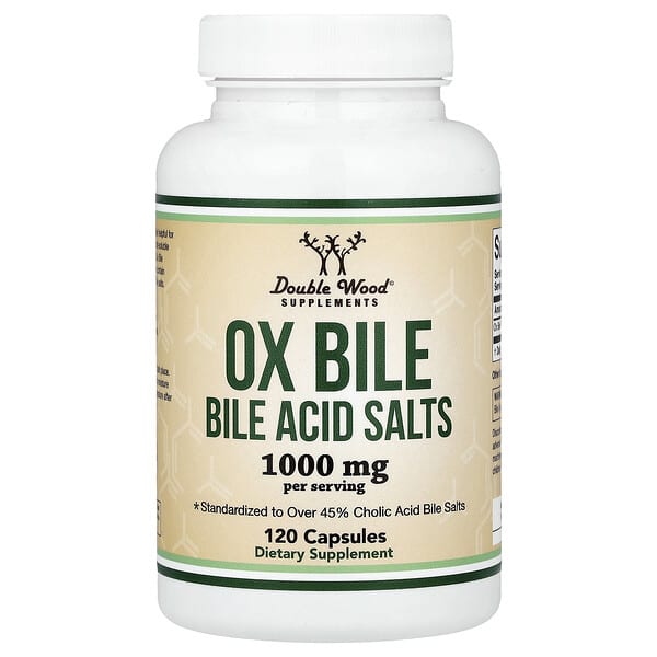 Double Wood Supplements, Ox Bile, 120 Capsules (500 mg per Capsule) — product photo 1