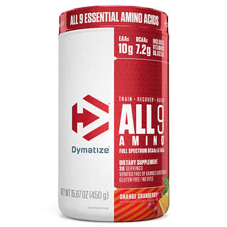 Dymatize Nutrition, ALL9AMINO, пищевая добавка с аминокислотами, апельсин и клюква, 450 г (15,87 унции)