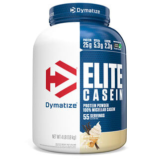 Dymatize Nutrition, Elite Casein, Smooth Vanilla, 4 lb (1.8 kg)