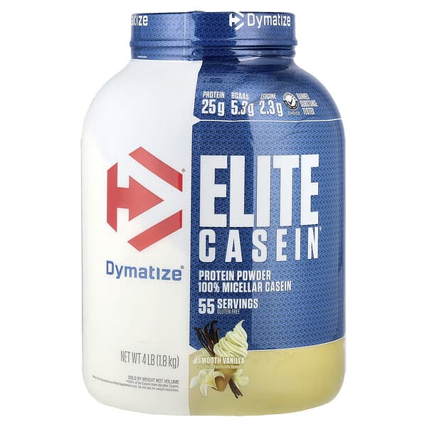 Dymatize, Elite Casein®, 스무스 바닐라, 1.8kg(4lb)
