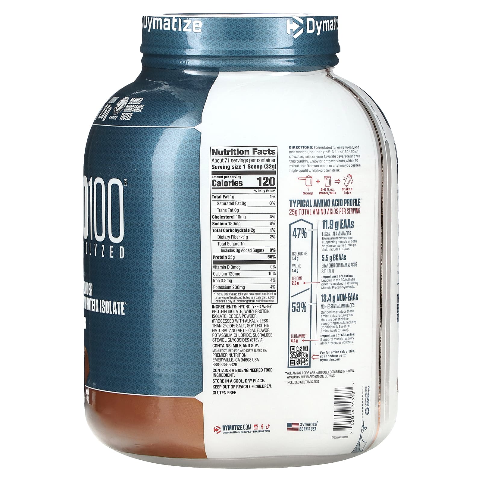 Dymatize, ISO100 Hydrolyzed, 100 Whey Protein Isolate, Gourmet