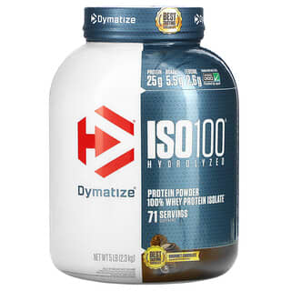 Dymatize Nutrition, Hidrolizado según ISO 100, 100% proteína de suero de leche aislada, chocolate gourmet, 5 lb (2.3 kg)