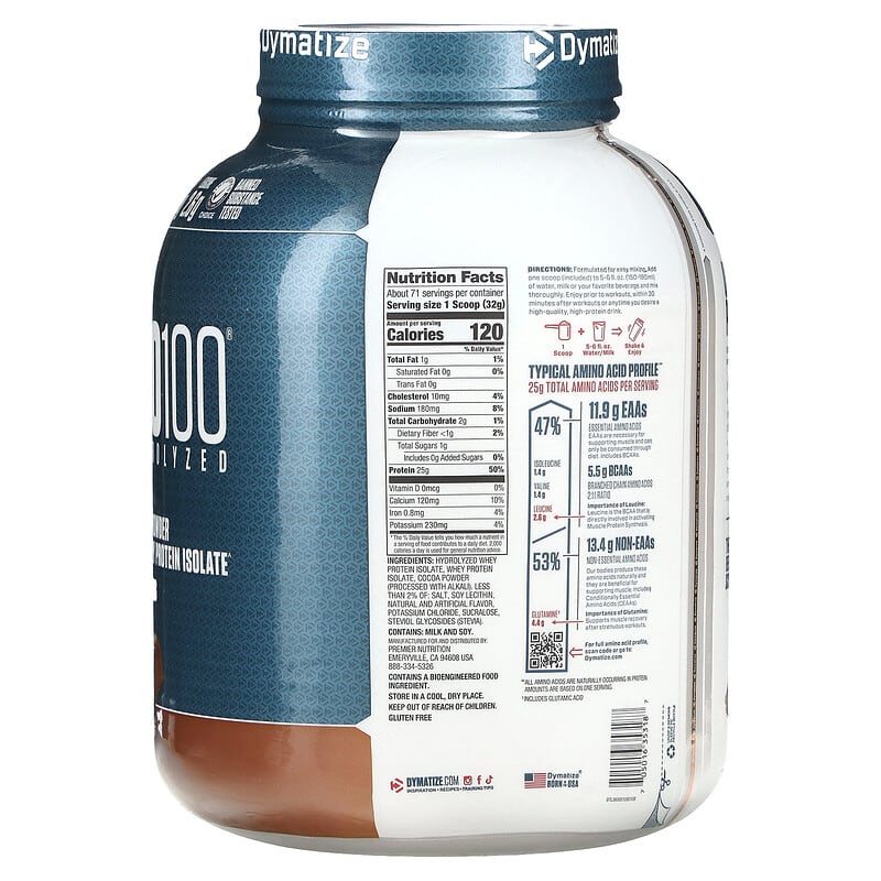 ISO100 Hydrolyzed, 100% Whey Protein Isolate, Gourmet Chocolate, 5 lbs (2.3  kg)
