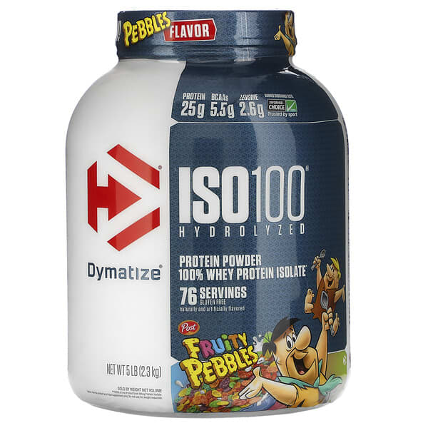 Dymatize, ISO100 Hydrolyzed, 100% Whey Protein Isolate, Fruity Pebbles ...