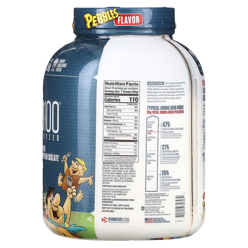 ISO100 Hydrolyzed, hydrolysiertes 100% Molkenproteinisolat, Fruity Pebbles,  2,3 kg (5 lbs.)