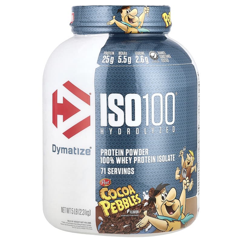 ISO100加水分解、100％ホエイプロテインアイソレート、ココアペブルズ、2.3kg（5ポンド）