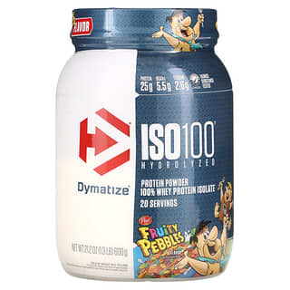 Dymatize Nutrition, ISO 100 Hidrolisado, 100% de Proteína Whey Isolada, Seixos Frutados, 600 g (1,3 lbs)