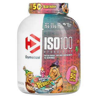 Dymatize Nutrition, ISO100 Hydrolyzed, 100% Whey Protein Isolate, Birthday Cake Pebbles, 5 lb (2.3 kg)
