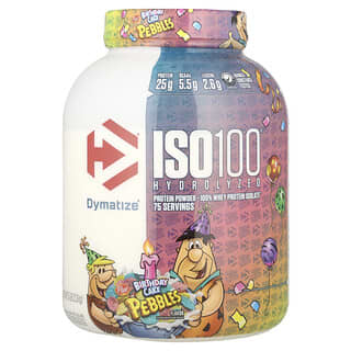 Dymatize, ISO 100, Hidrolisado, Isolado de Proteína Whey 100%, Bolo de Aniversário, 2,3 kg (5 lb)