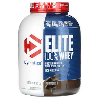 Dymatize, Elite, 100% proteína de suero de leche en polvo, Chocolate intenso`` 2,3 kg (5 lb)
